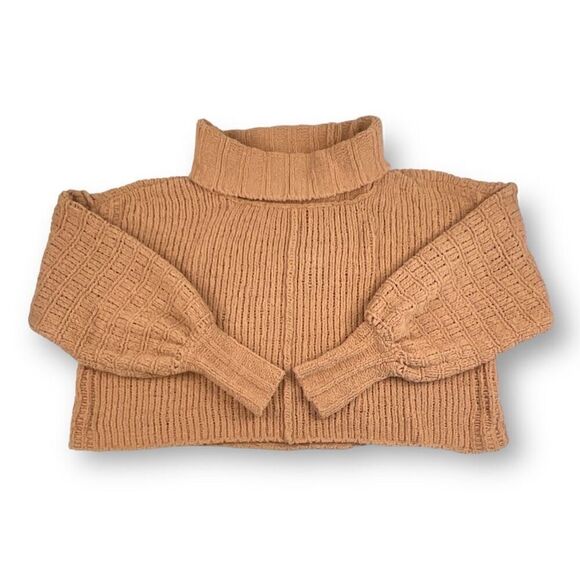 Free People Be Yours Turtleneck Oversized Cropped Sweater Size Medium - Picture 6 of 7